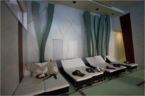 Behandlingsrum til par, sauna, boblebad, tyrkisk bad/hammam