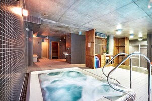 Indoor pool, open 8:00 AM to 8:00 PM, sun loungers