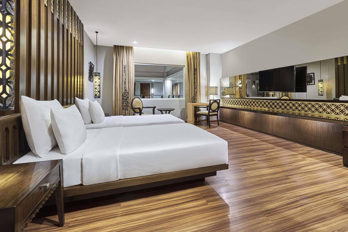 Executive kamer, 2 eenpersoonsbedden | 1 slaapkamer, luxe beddengoed, donsdekens, een minibar