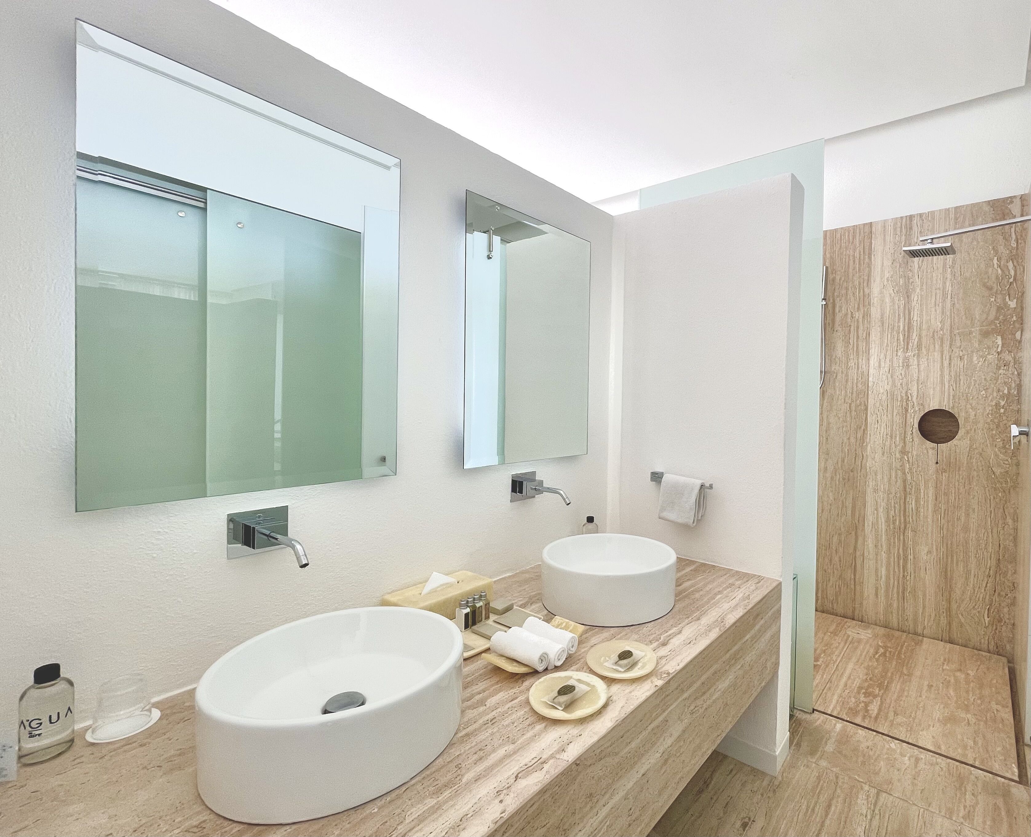 shower, rainfall showerhead, free toiletries, hair dryer