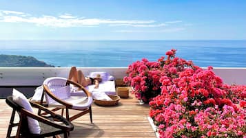 Ocean Suite Bahia | 1 sovrum, sängtillbehör av högsta kvalitet, duntäcken och minibar
