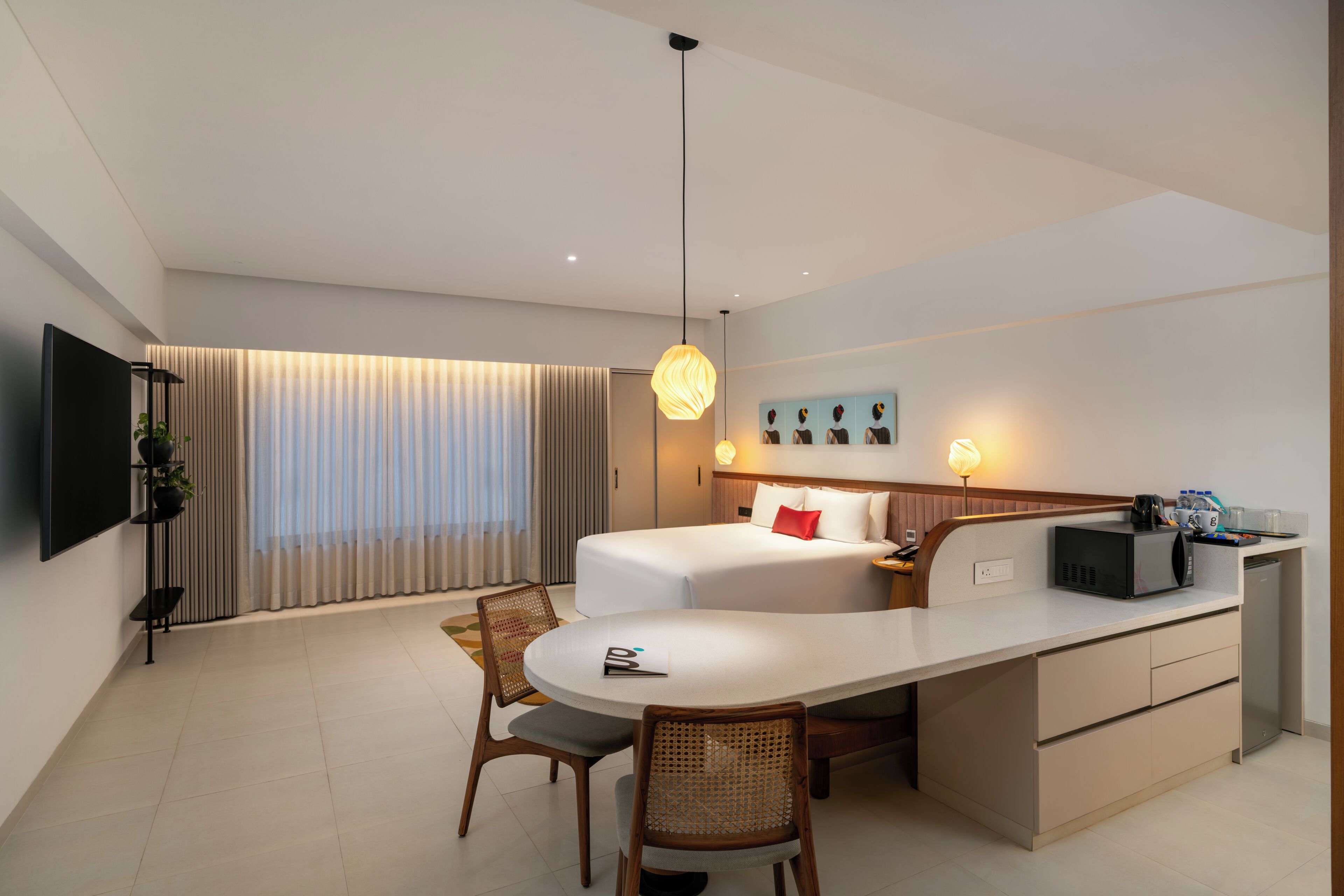 Studio M | Living area | 43-inch LED TV with cable channels