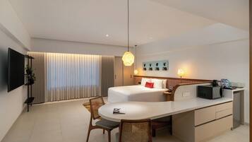 Studio M | Living area | 43-inch LED TV with cable channels