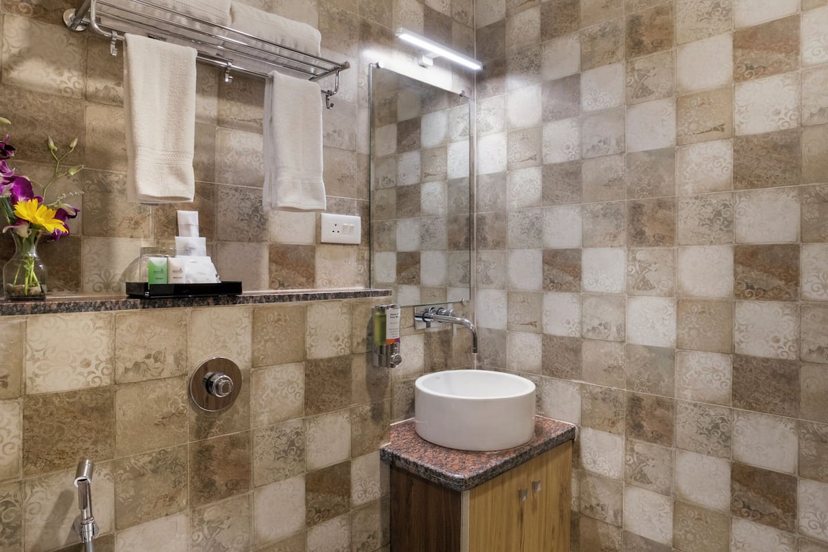 Duş, ücretsiz banyo/kozmetik ürünleri, saç kurutma makinesi, havlu
