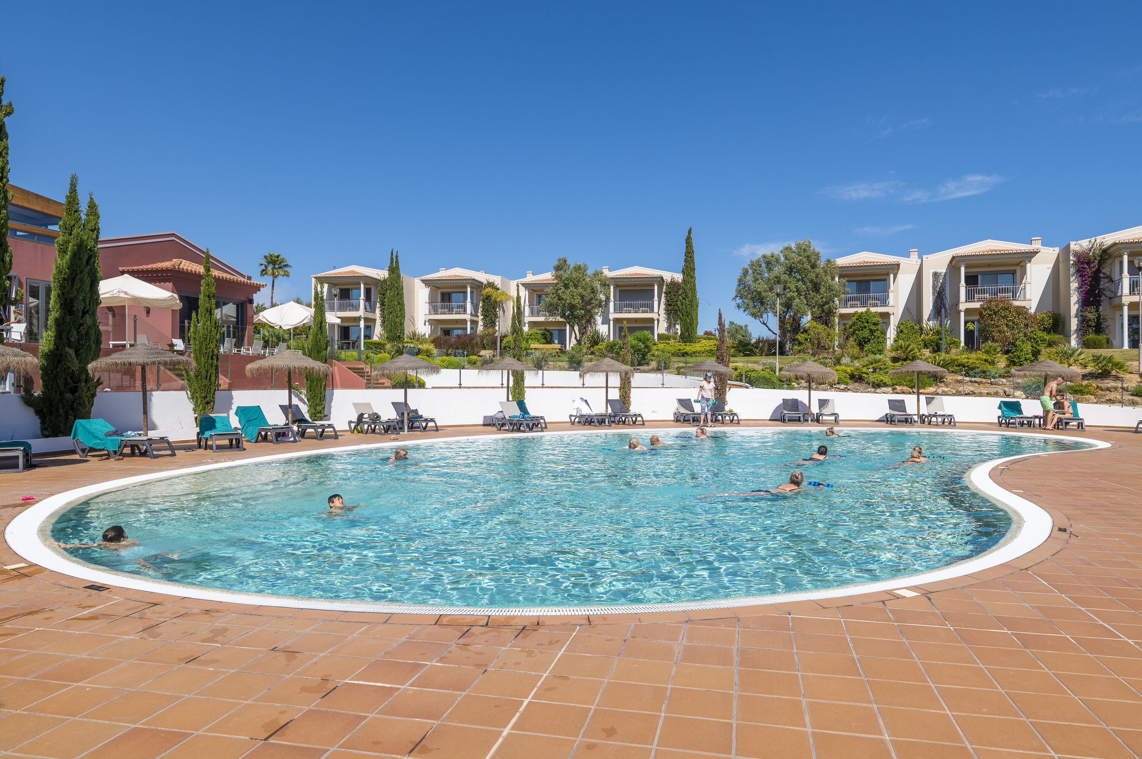 indoor pool, 2 outdoor pools, pool umbrellas, pool loungers