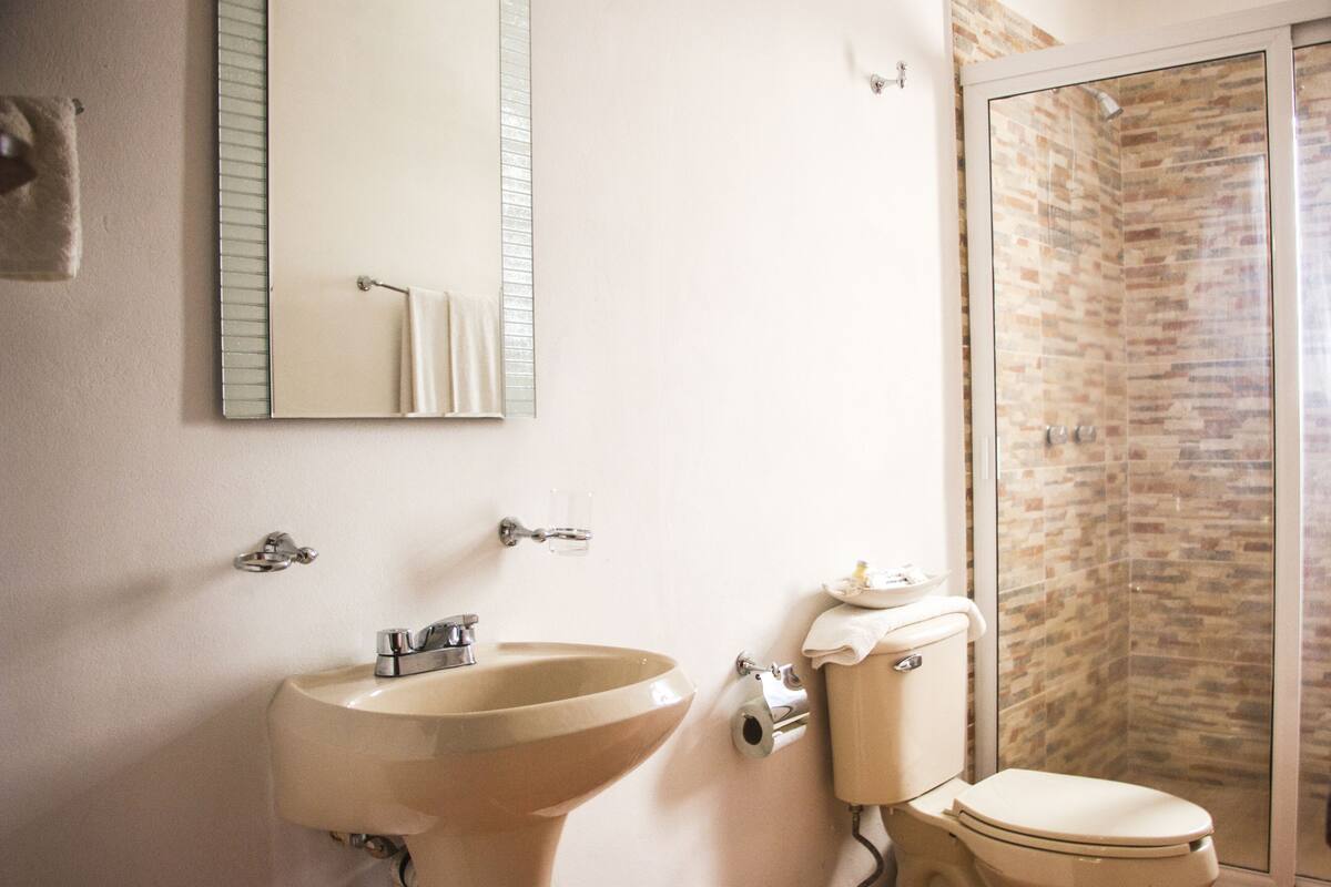 suite | bathroom | shower, free toiletries, hair dryer, towels