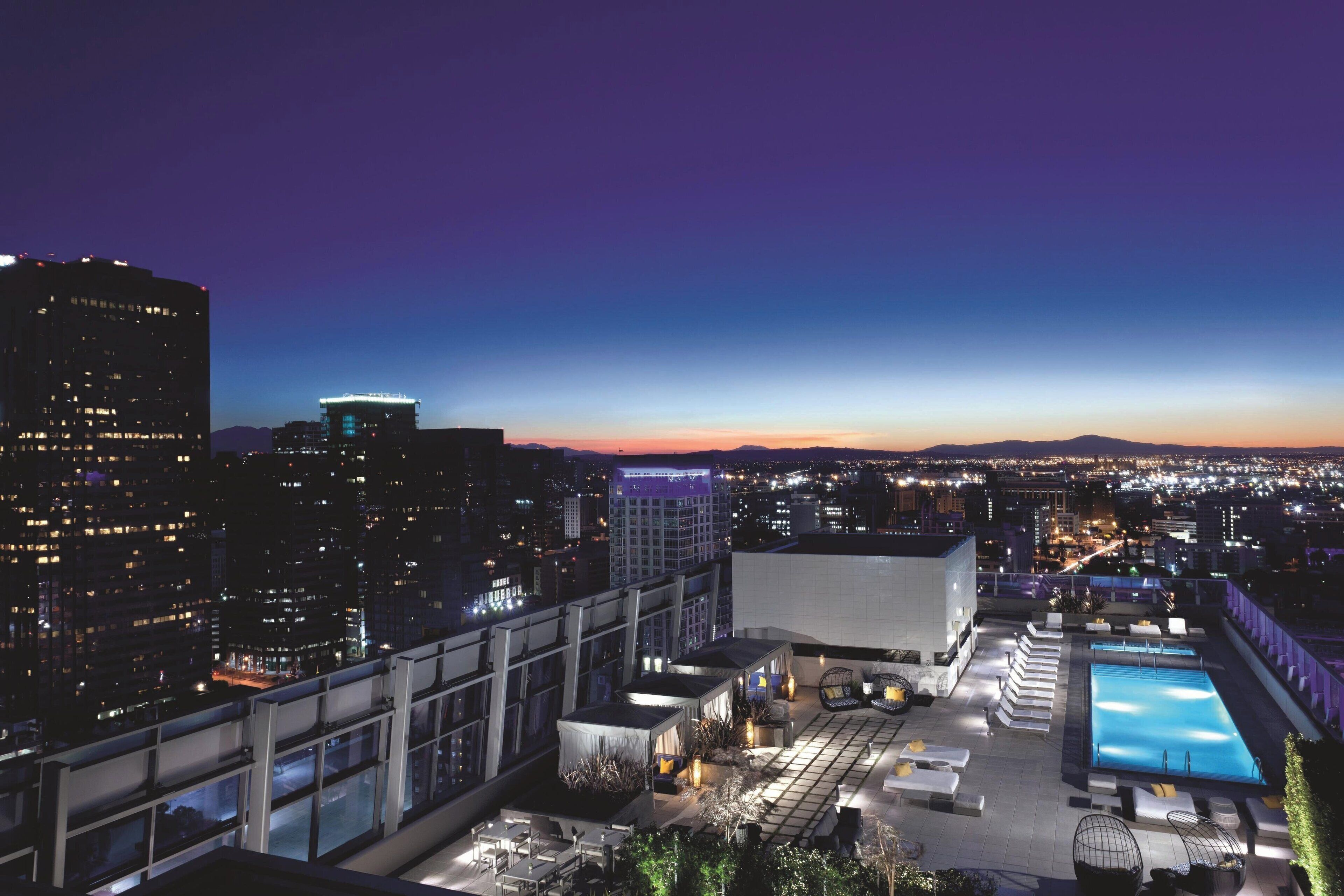 outdoor pool, pool umbrellas