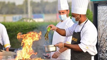 Outdoor banquet area
