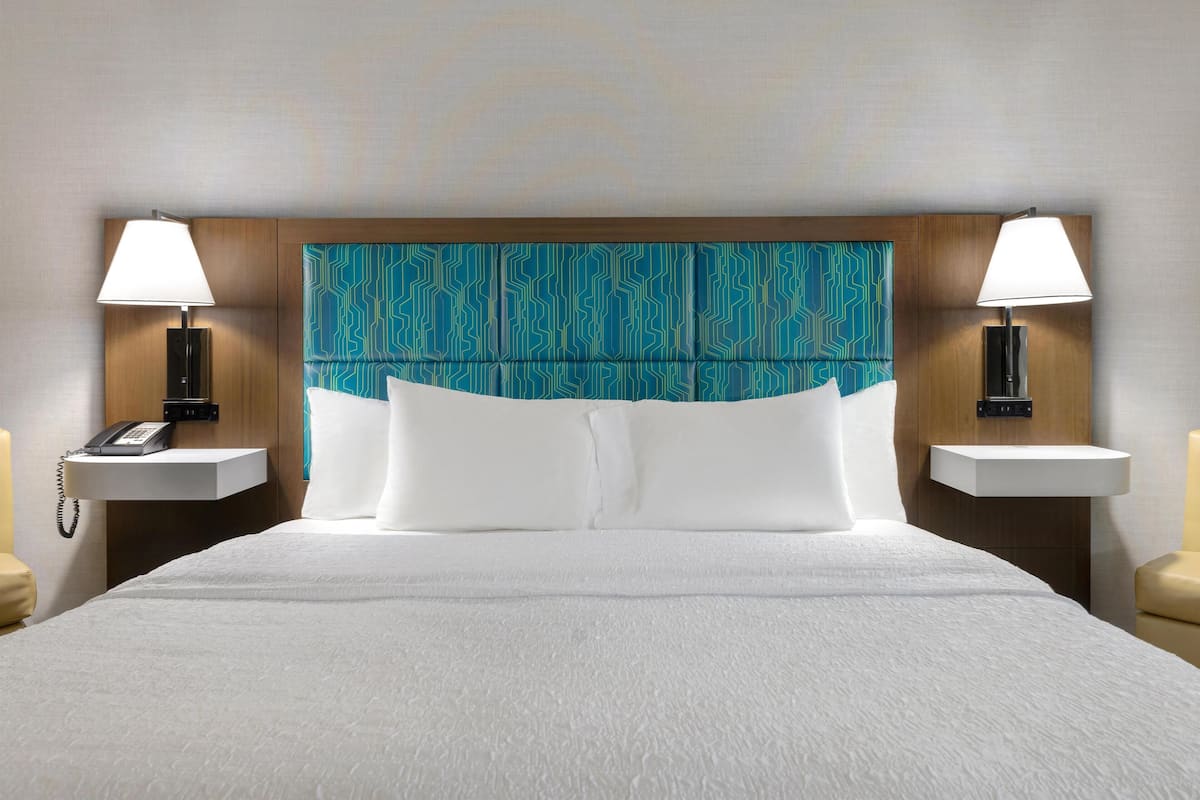 1 bedroom, desk, laptop workspace, blackout curtains