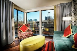 Premium bedding, down comforters, pillowtop beds, in-room safe