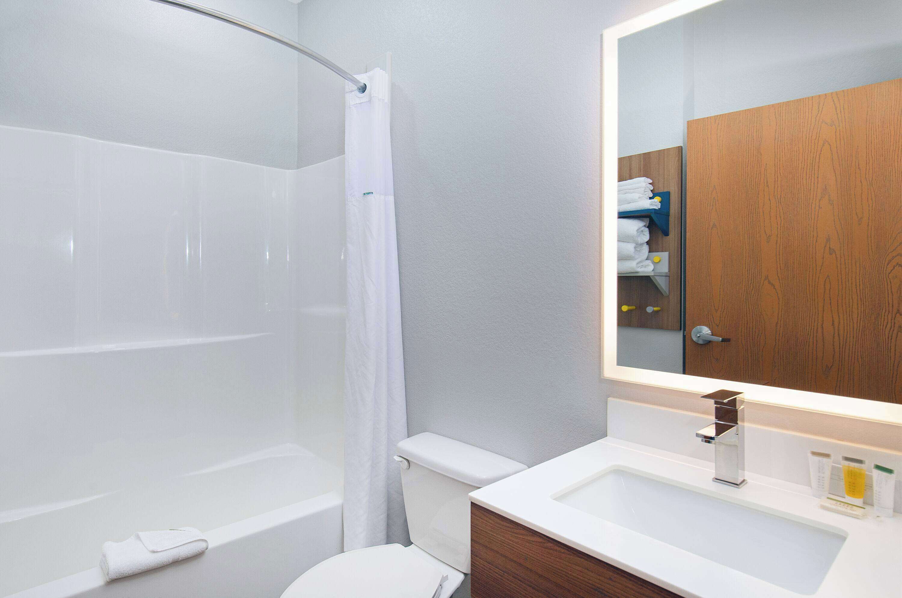 free toiletries, hair dryer, towels