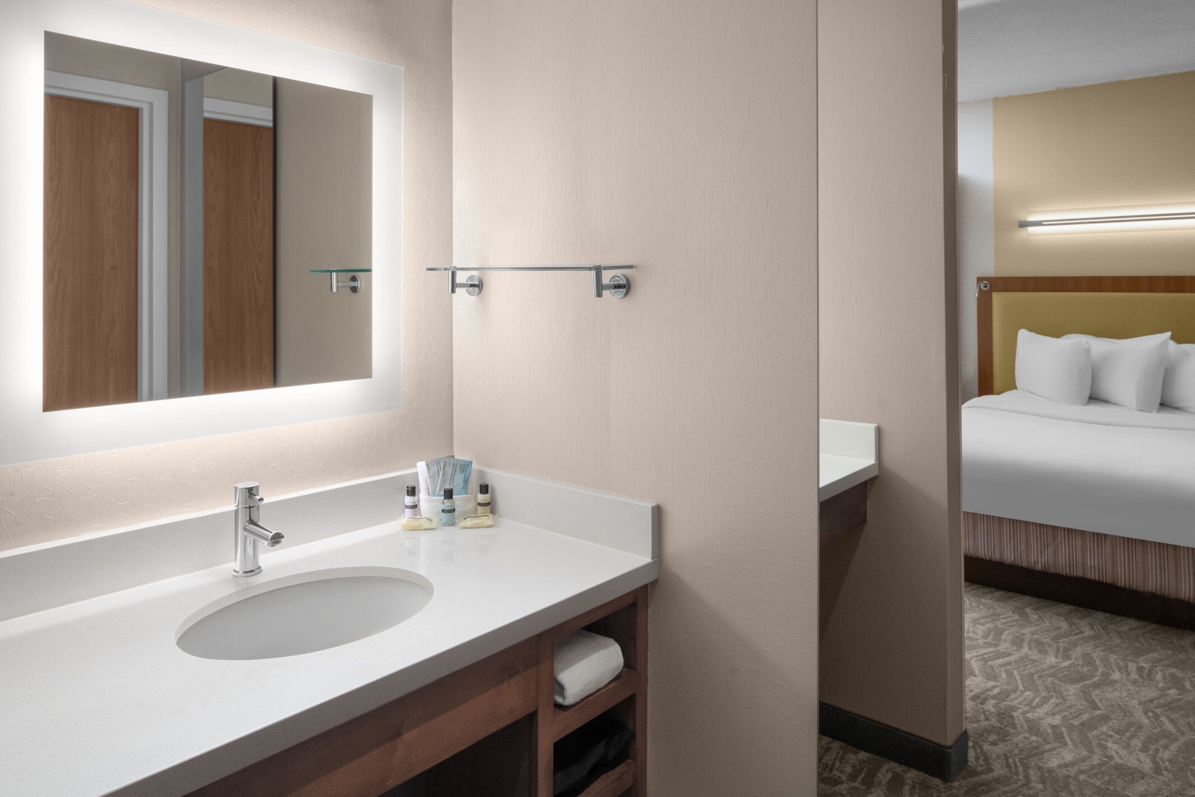 combined shower/bathtub, free toiletries, hair dryer, towels