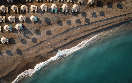 On the beach. Mitsis La Vita