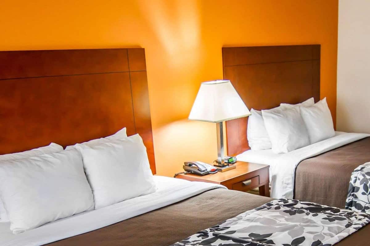 standard room, 2 queen beds, non smoking | desk, iron/ironing board, rollaway beds, free wifi