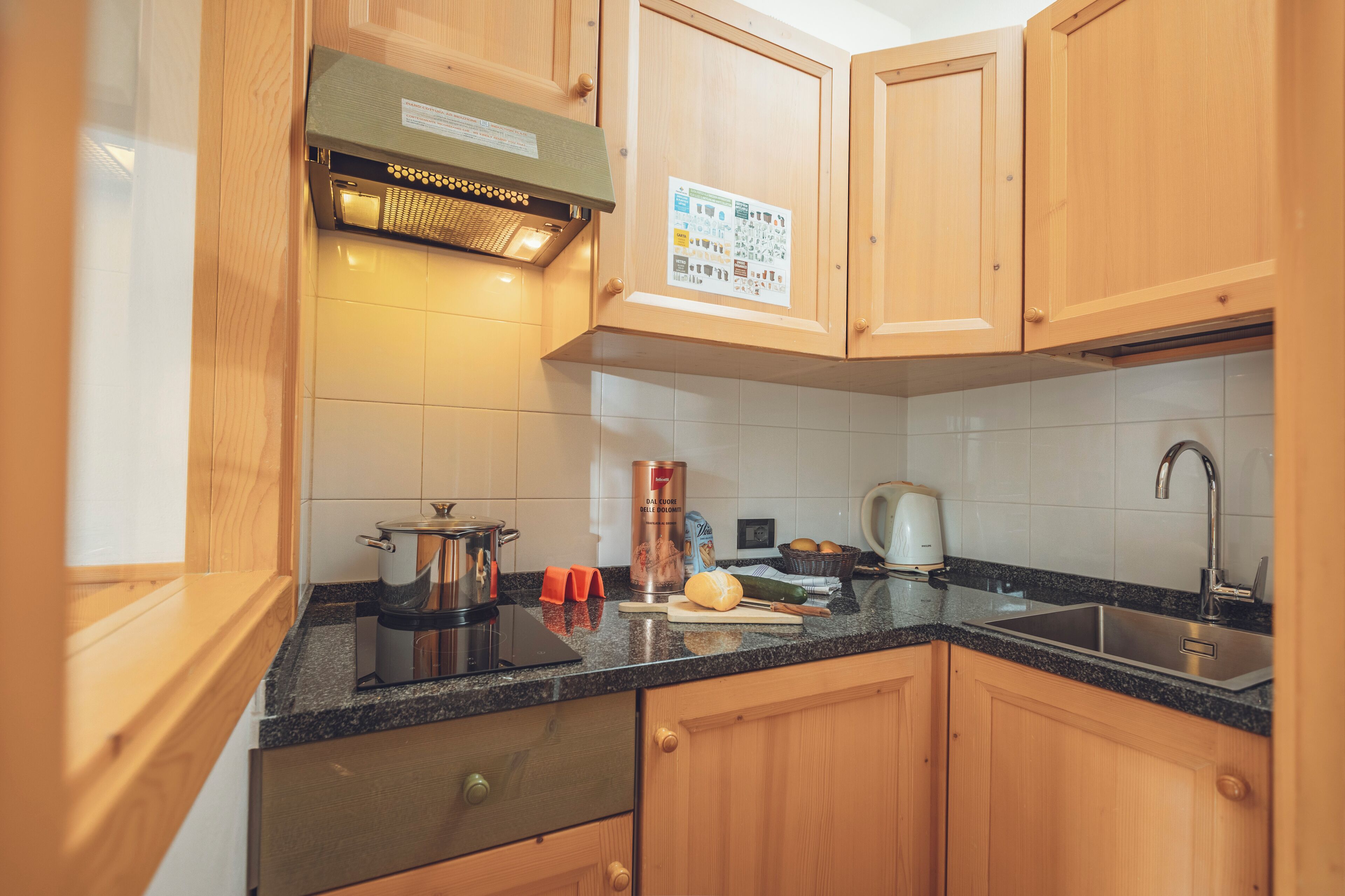 fridge, microwave, stovetop, espresso maker