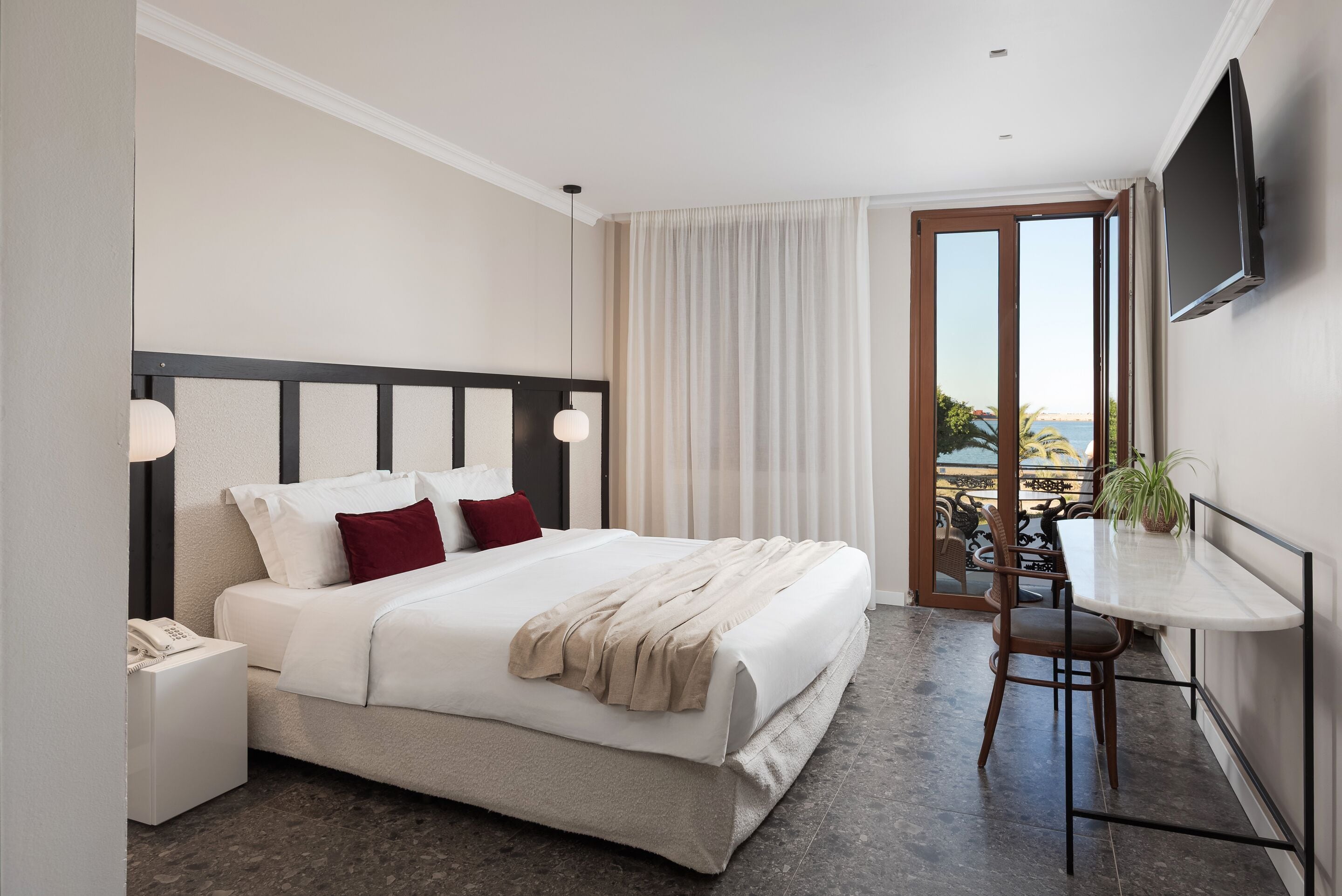 Egyptian cotton sheets, down comforters, memory foam beds, in-room safe