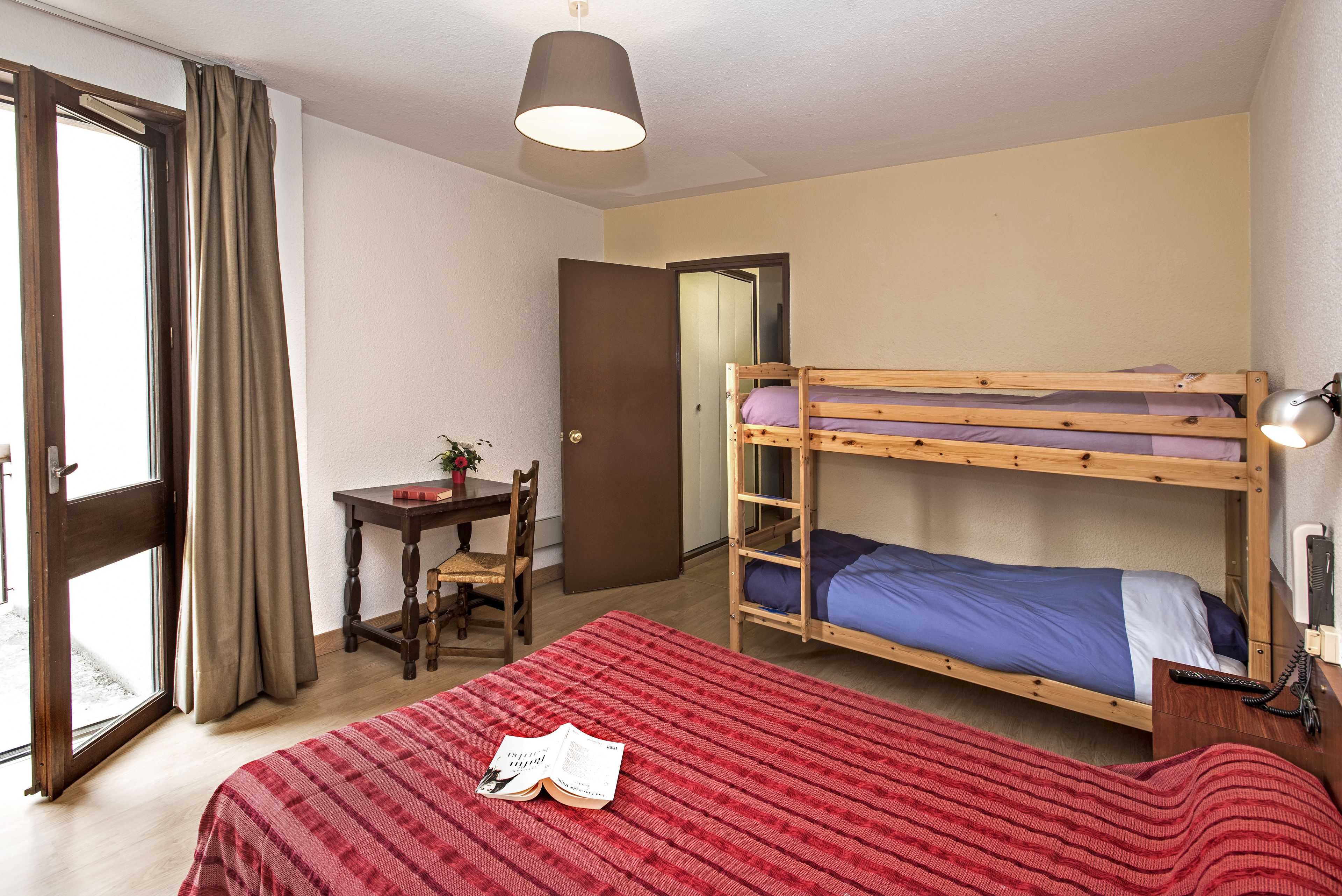 traditional triple room | desk, blackout curtains, soundproofing, iron/ironing board