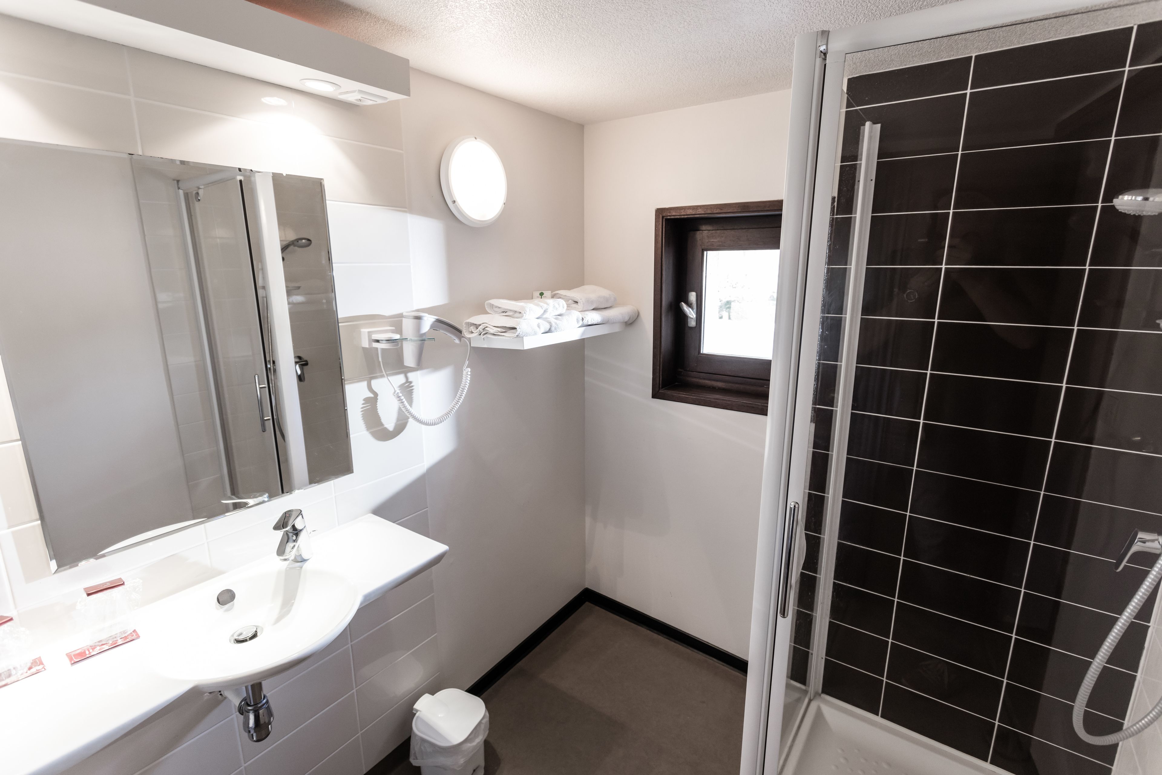 free toiletries, hair dryer, towels