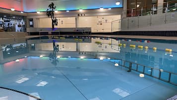 Indoor pool, open 6:00 AM to 10:00 PM, sun loungers