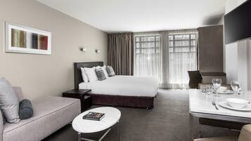 Minibar, in-room safe, desk, laptop workspace