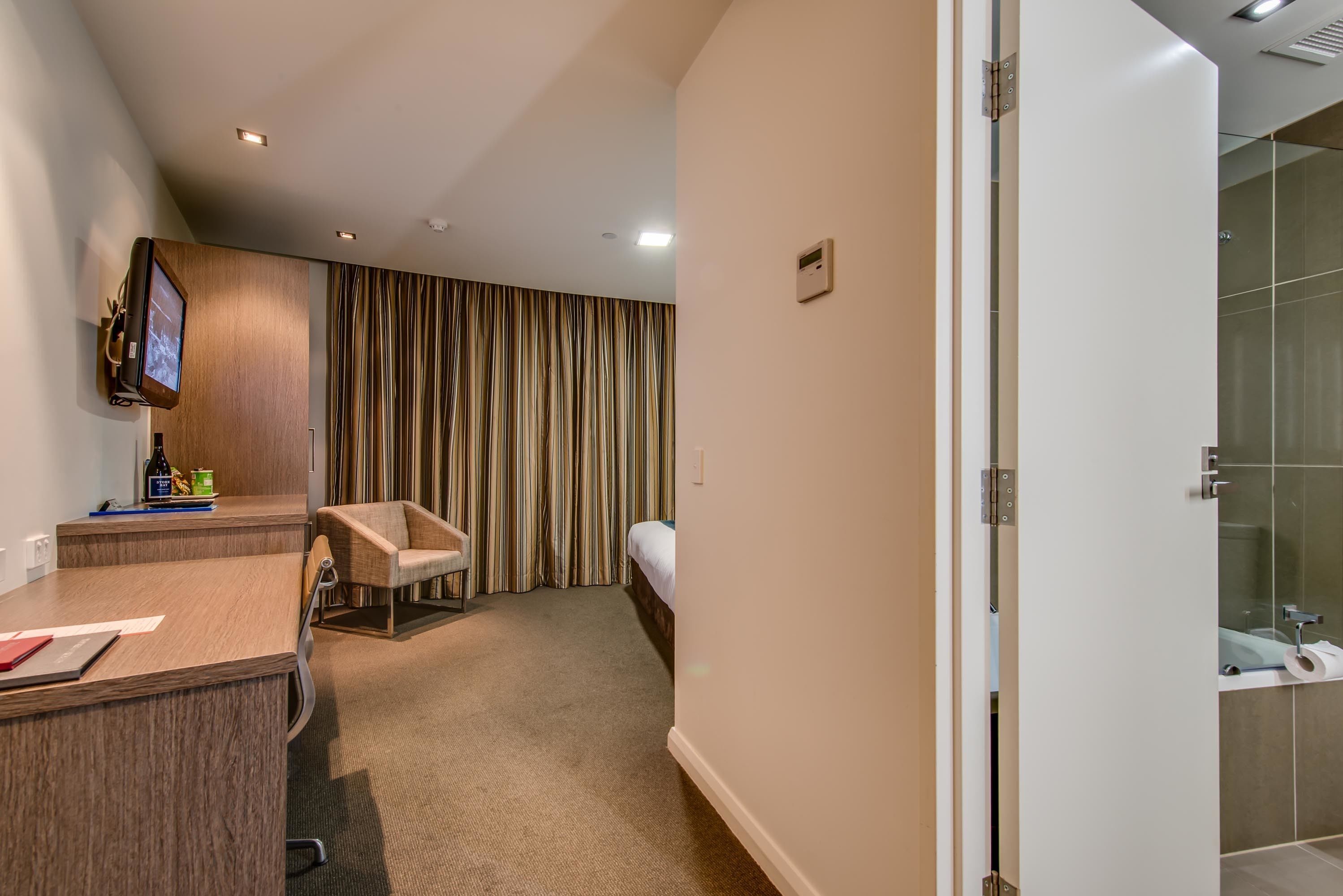 hotel king room | minibar, in-room safe, desk, laptop workspace