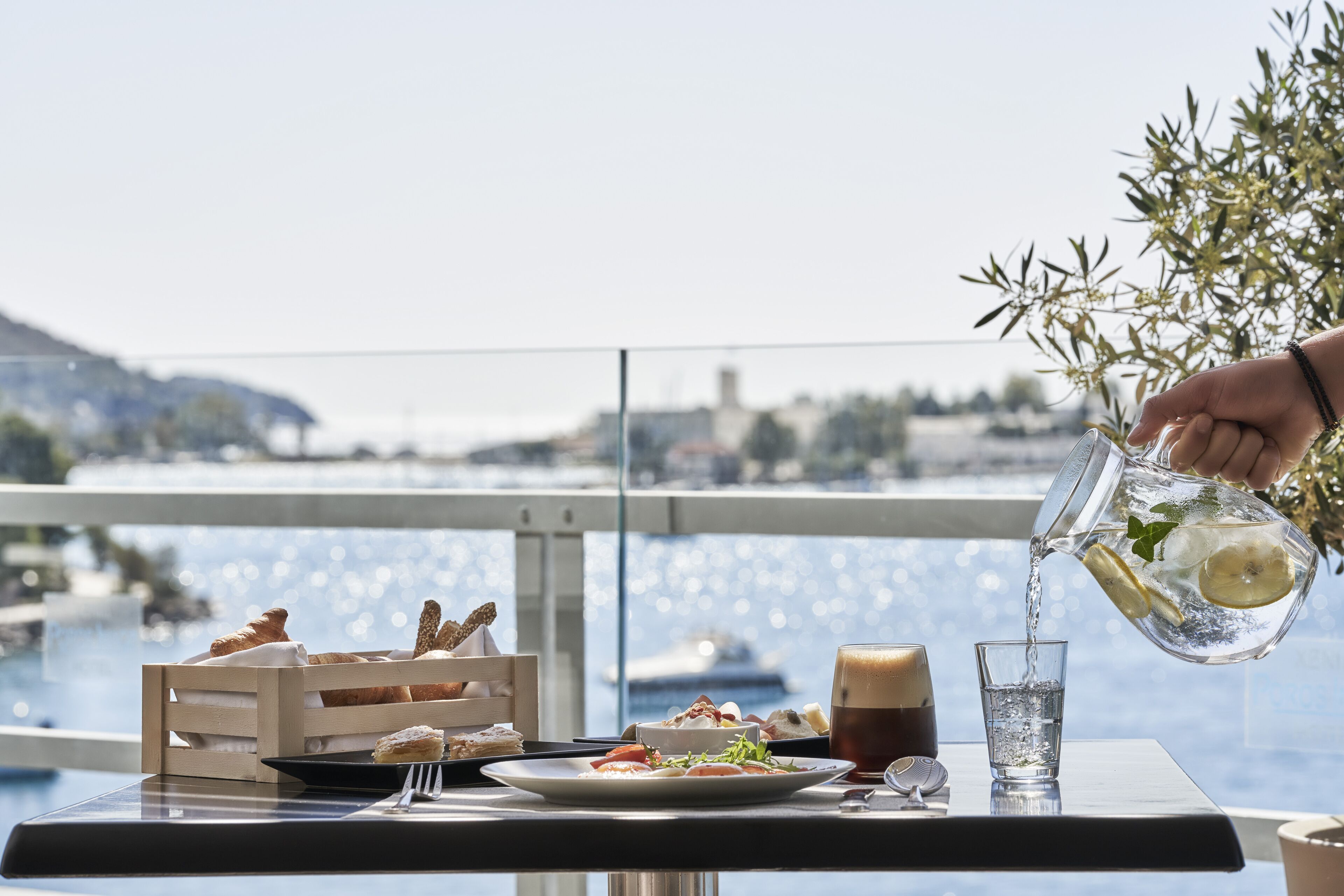 breakfast, lunch, dinner served; beach views