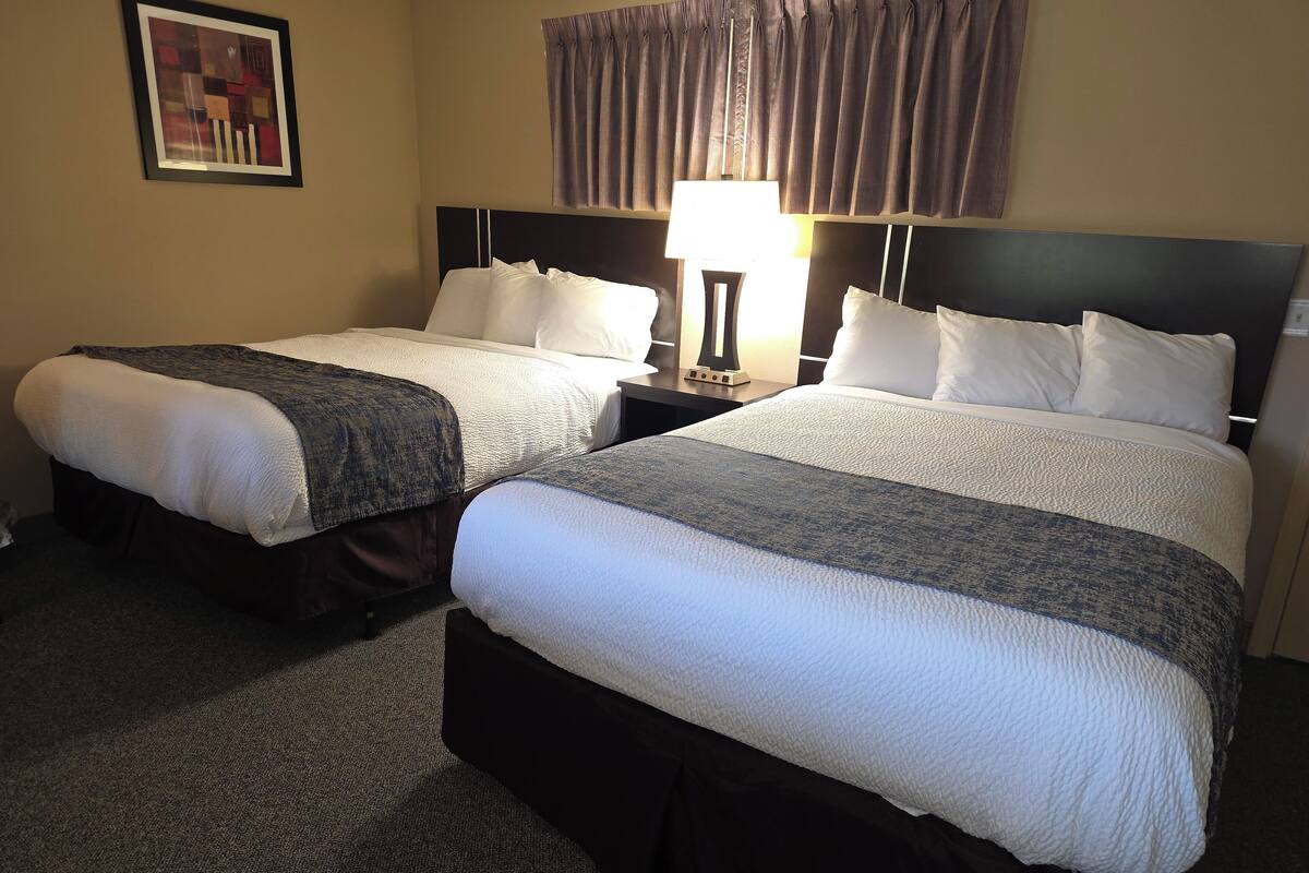 Standard Room, 2 Queen Beds | Desk, blackout drapes, free WiFi, bed sheets