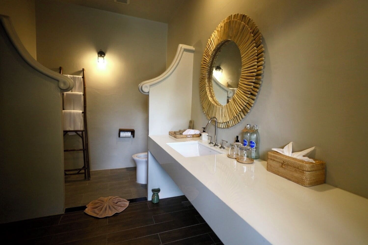 separate bathtub and shower, free toiletries, hair dryer, bathrobes