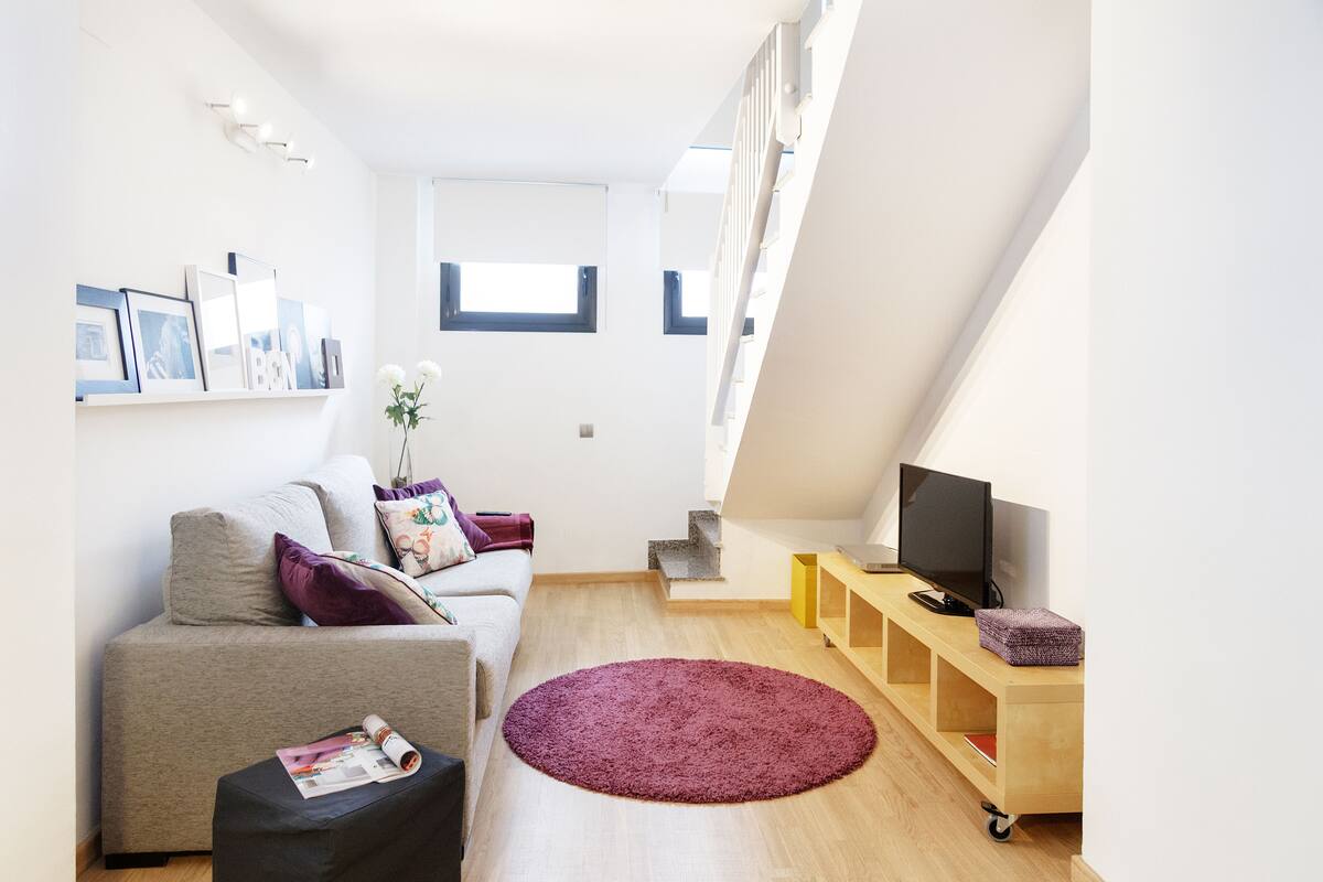 Apartment, 2 Bedrooms (Annex Building C. Galceran Marquet 8) | Living area | 32-inch flat-screen TV with satellite channels, TV, DVD player