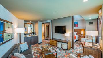 Suite, 1 très grand lit, non-fumeur (Angle) | Bureau, espace de travail pour ordinateurs portables