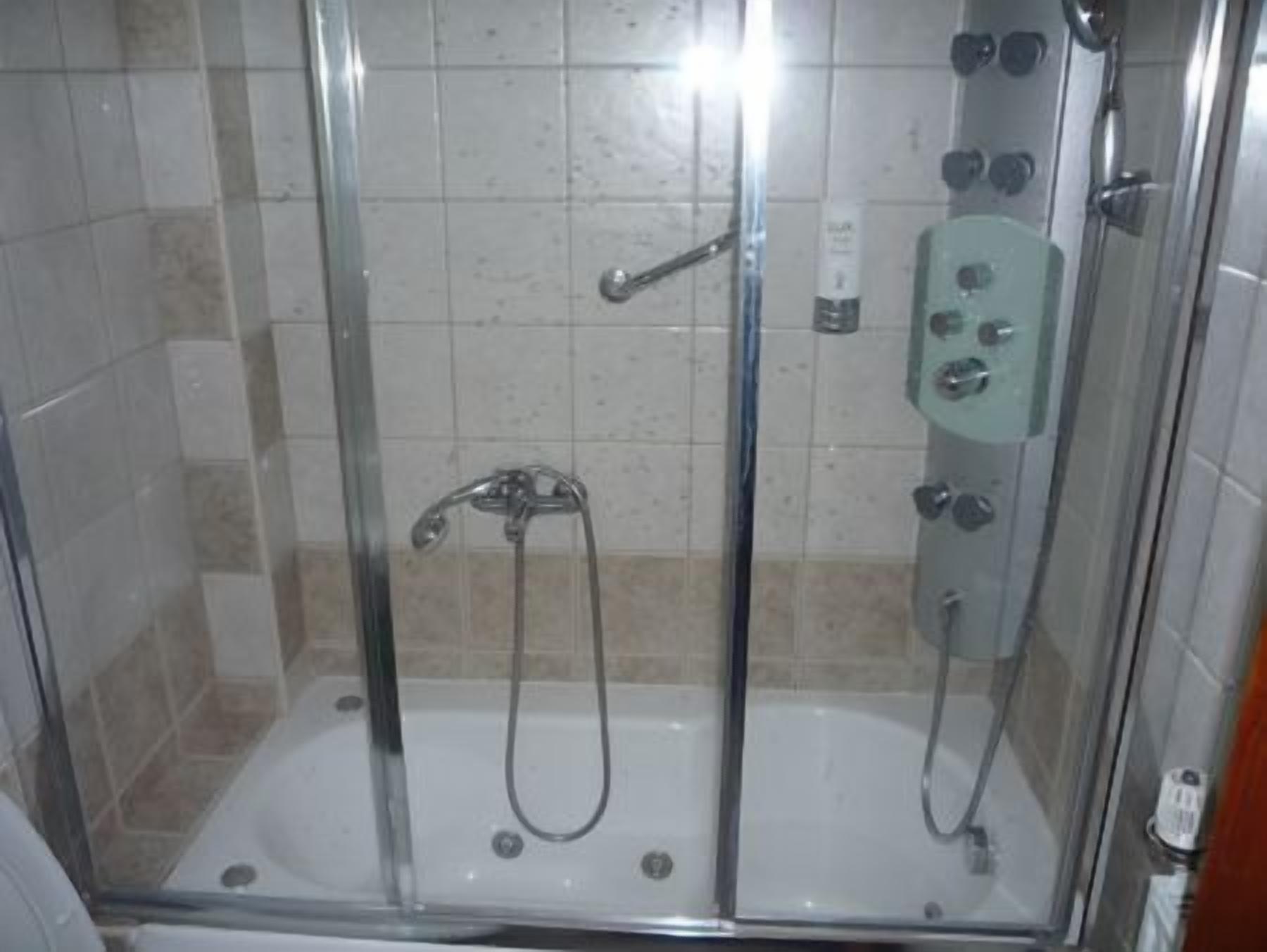 double or twin room (with hydromassage shower & fireplace) | bathroom shower