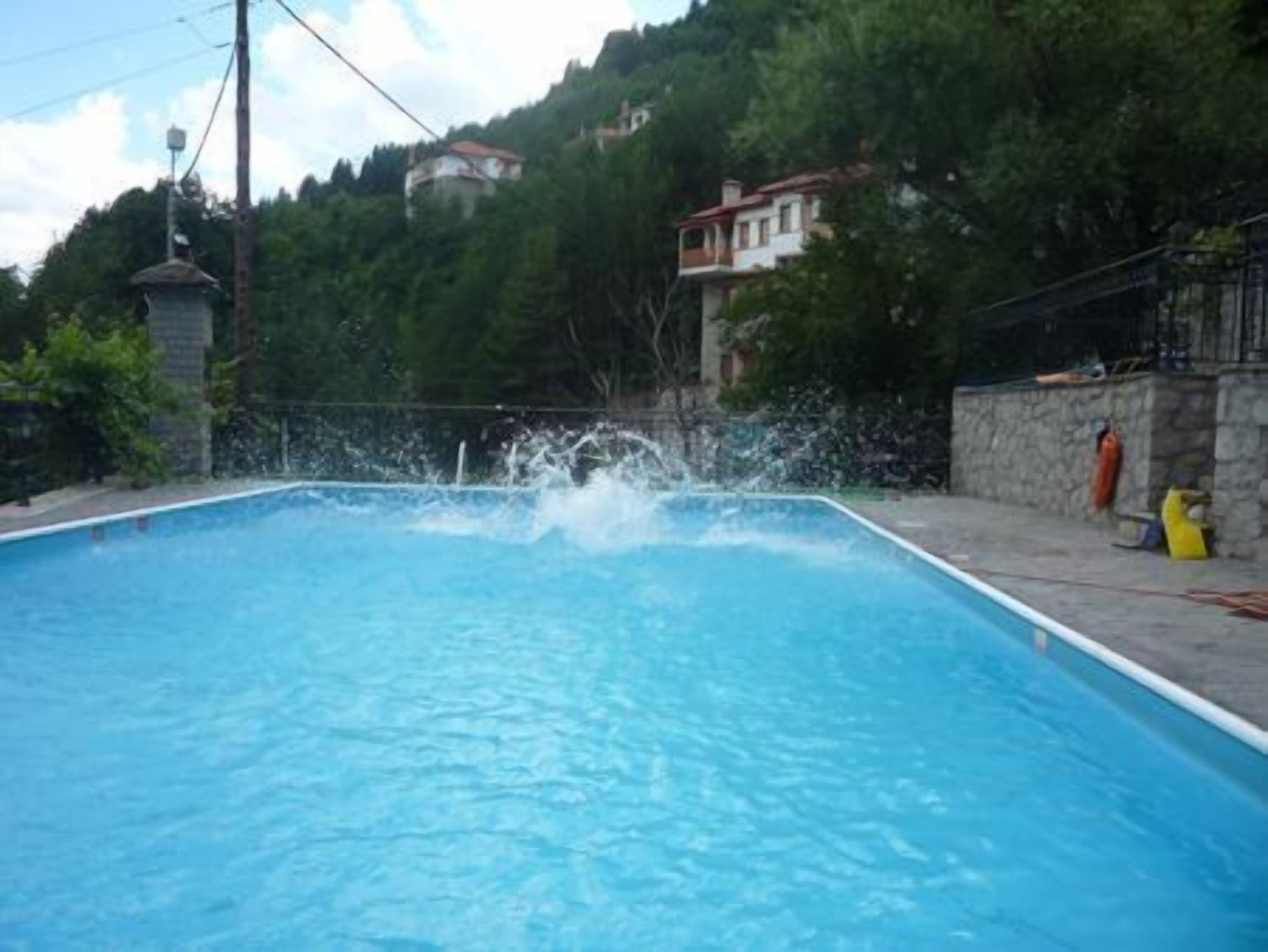 outdoor pool, pool loungers