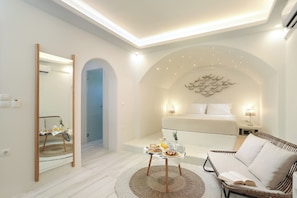 SuĂte jĂșnior, vista para o mar | 1 quarto, roupas de cama premium, cofres nos quartos, cortinas blackout