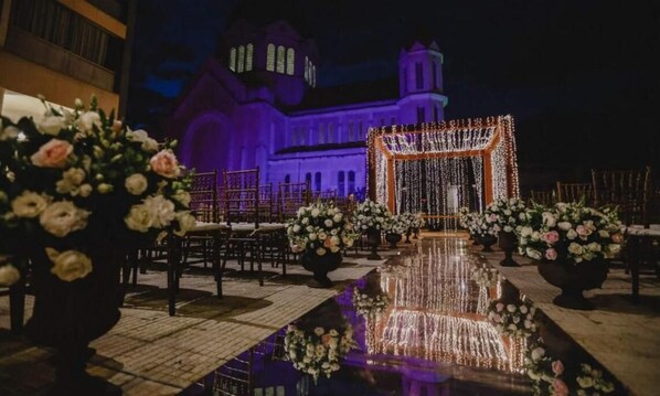 Outdoor banquet area