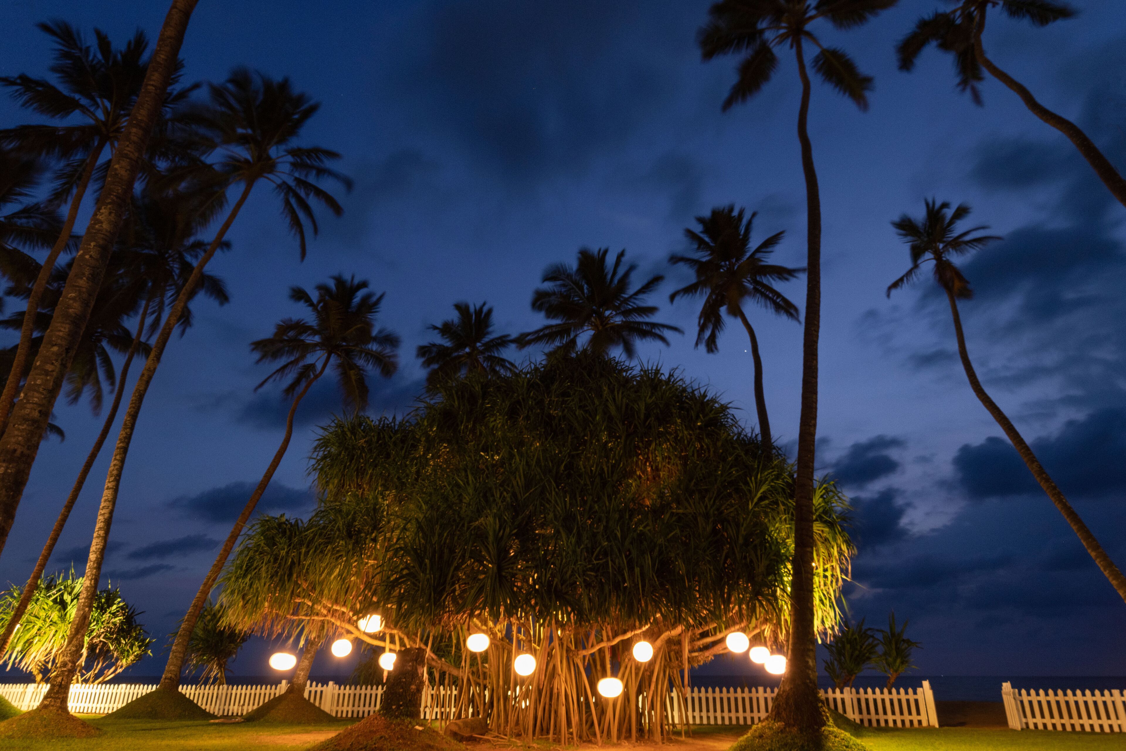 Fachada de la propiedad por la tarde o noche