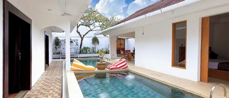 Doppia familiare, 3 camere da letto, vista piscina | Terrazza/patio