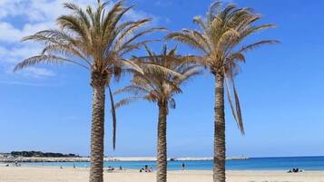 Plage privée à proximité, chaises longues, parasols