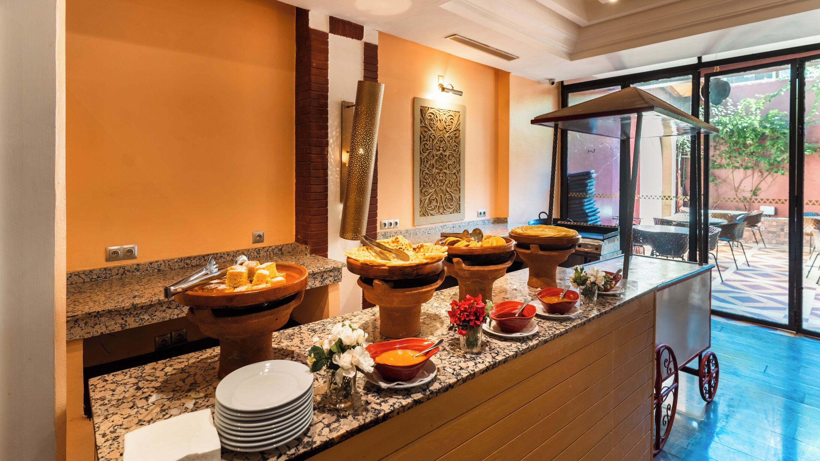 Daily buffet breakfast for a fee
