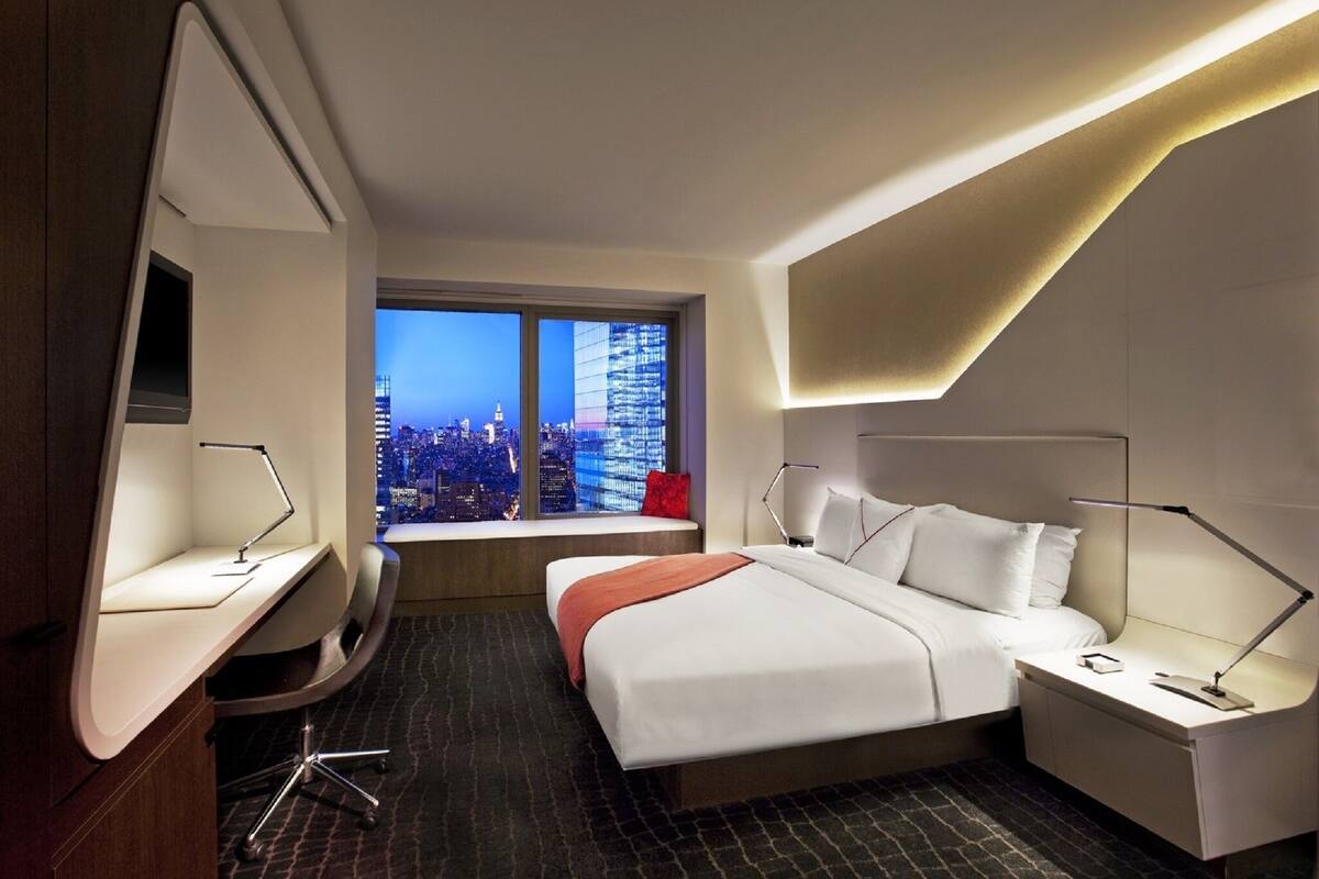 In-room safe, desk, laptop workspace, blackout curtains