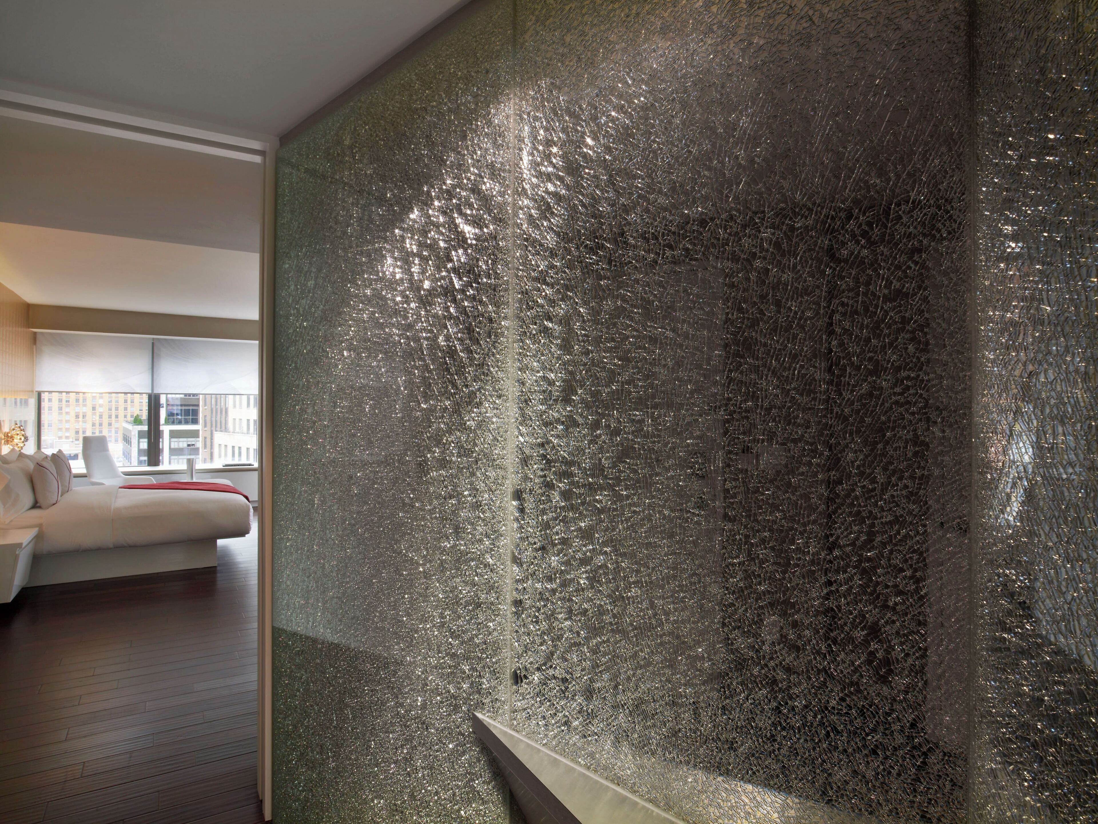 1 king bed 1-bedroom suite deluxe room with city view | in-room safe, desk, laptop workspace, blackout curtains