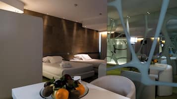 Egyptian cotton sheets, premium bedding, memory foam beds, minibar