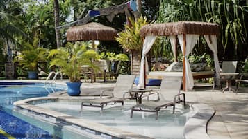 2 outdoor pools, pool umbrellas, pool loungers