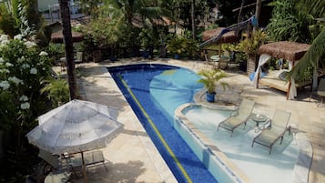 2 outdoor pools, pool umbrellas, pool loungers