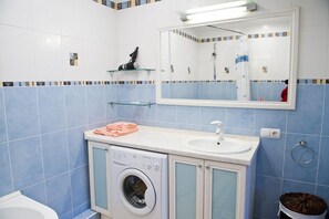 Hair dryer, towels