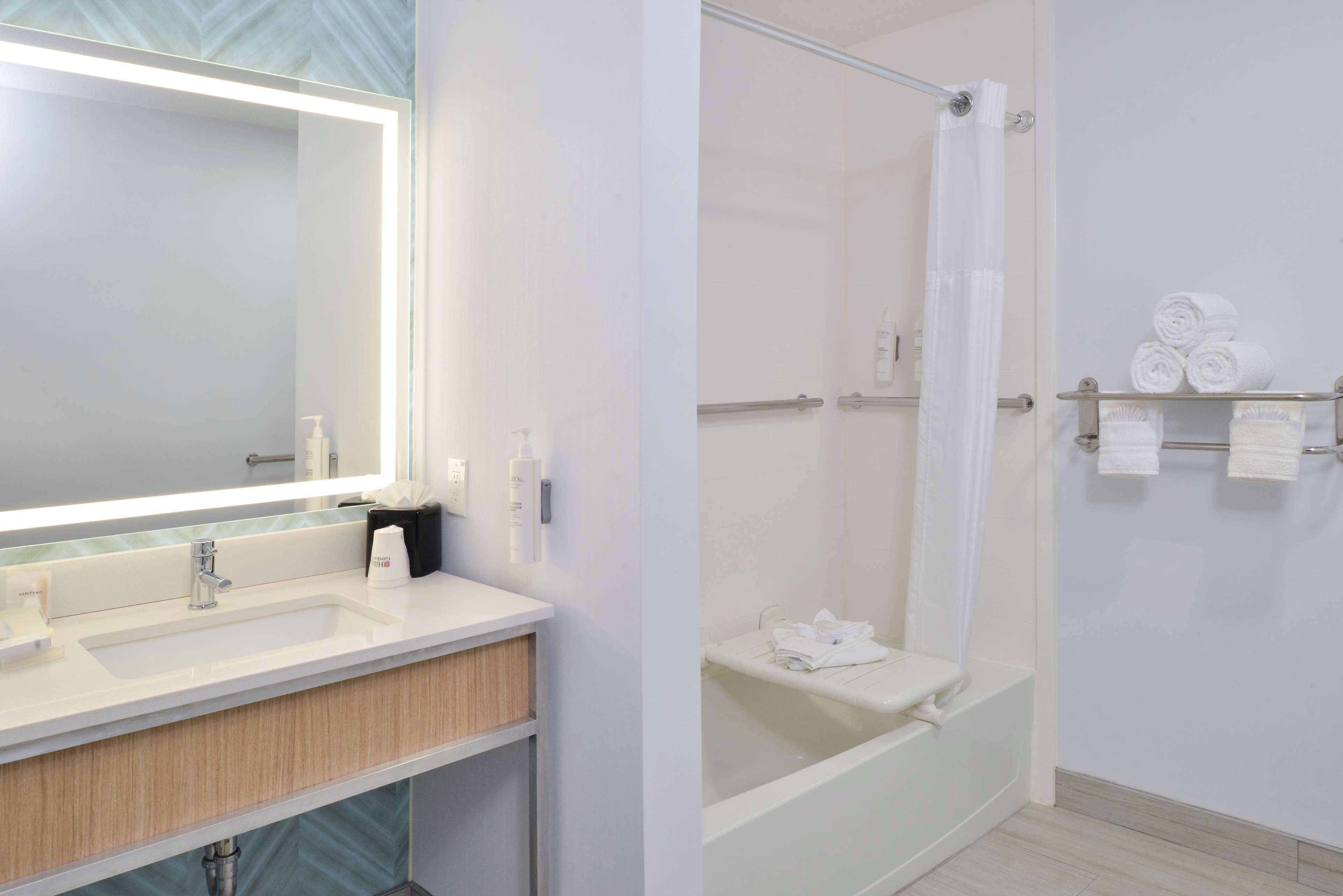 free toiletries, hair dryer, towels