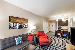 Pillowtop beds, desk, blackout drapes, iron/ironing board