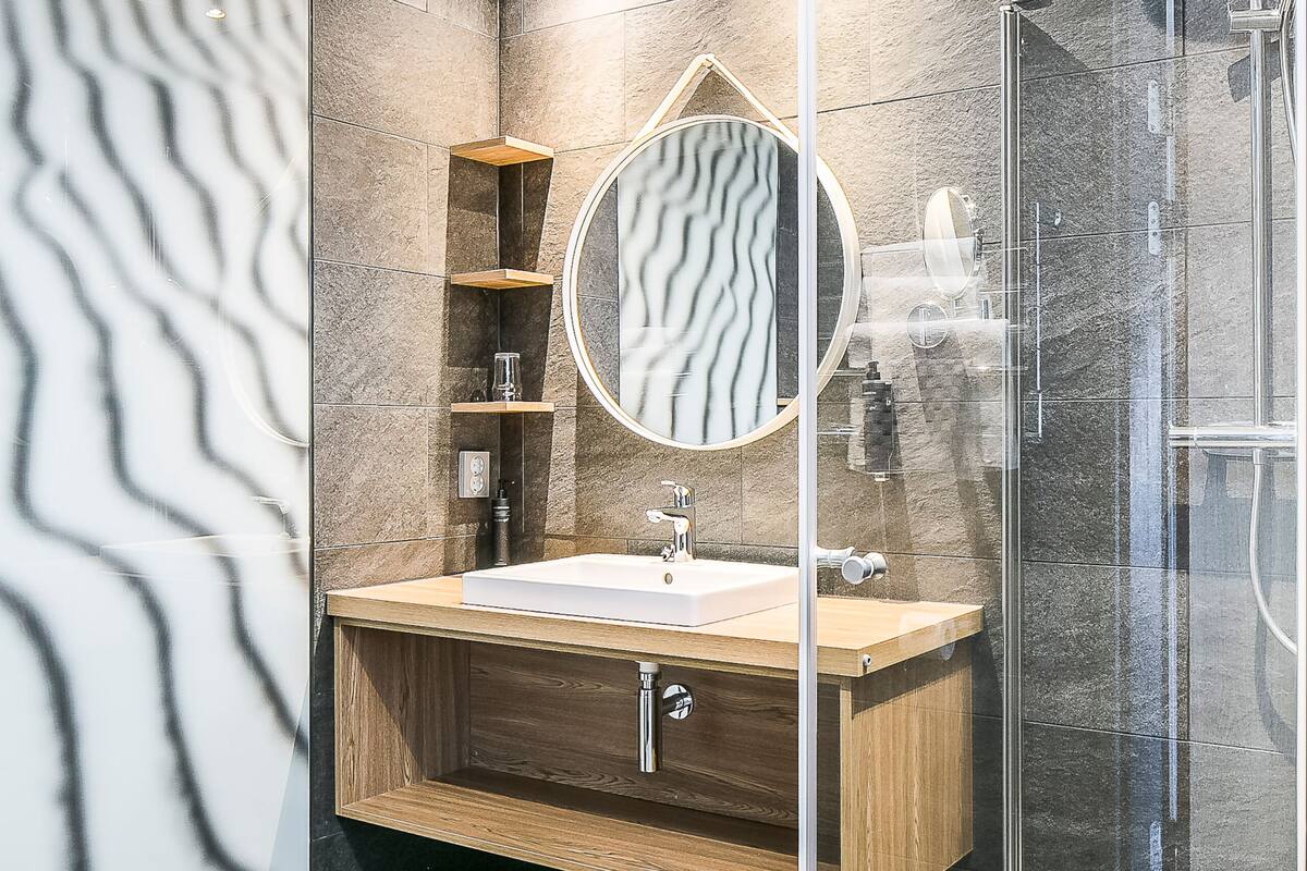 hair dryer, bathrobes, towels