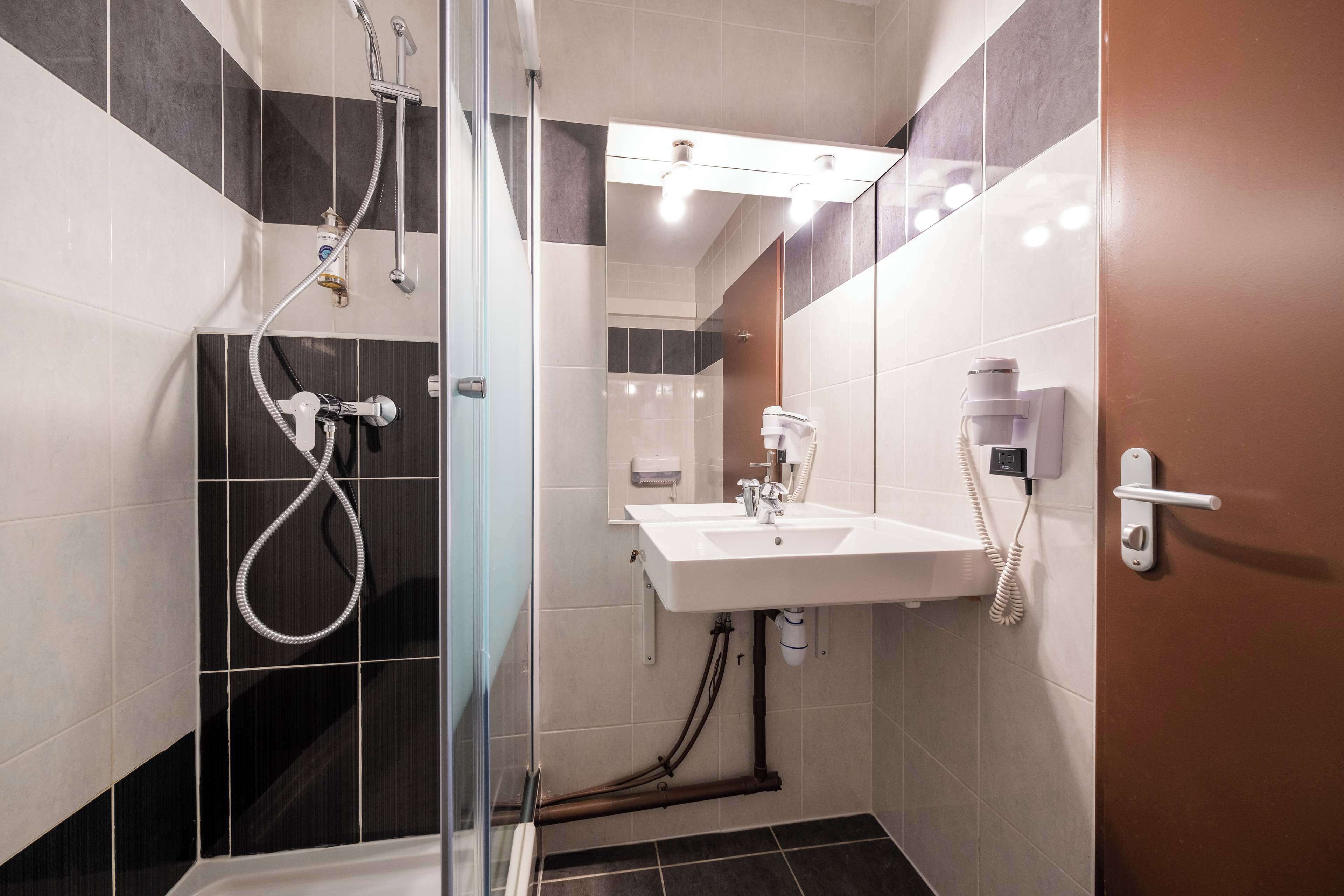 free toiletries, hair dryer, towels