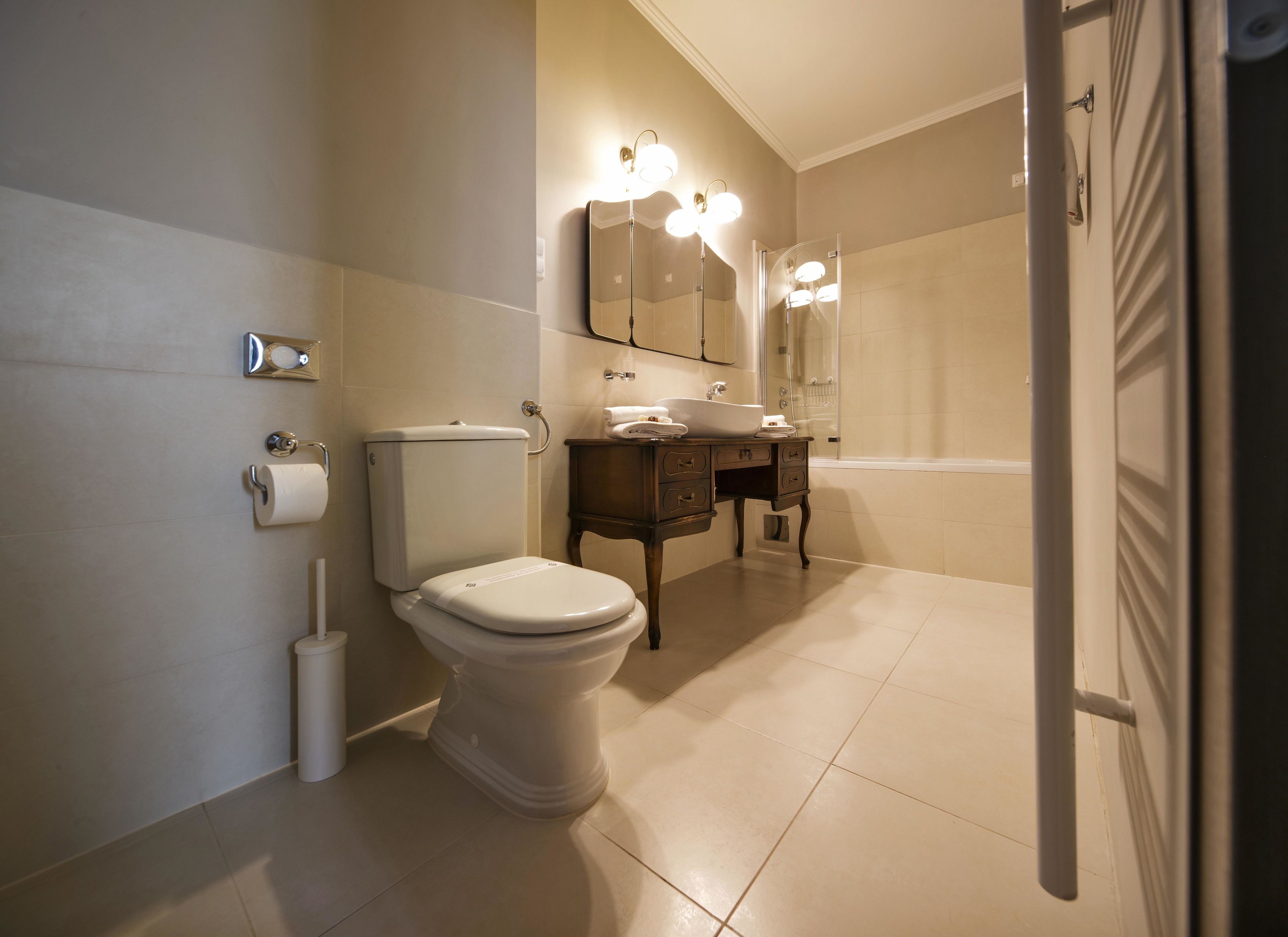 suite for 3 people | bathroom | shower, free toiletries, hair dryer, towels