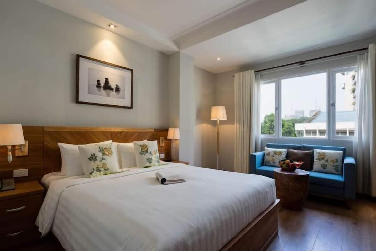 1 quarto, frigobar (abastecido com alguns itens grátis)